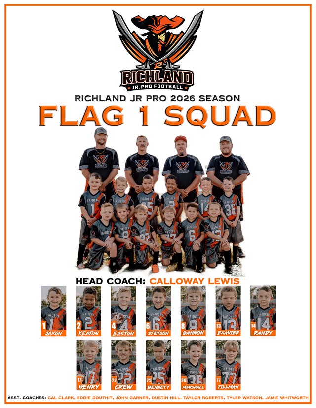 Program page: Flag 1 squad team photo